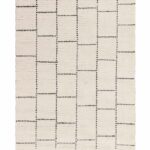 Asiatic Nepal black cream tile rug